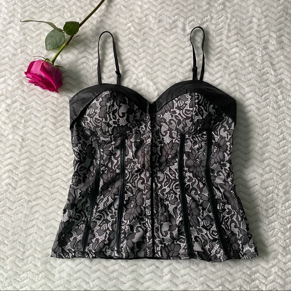 Now Black Lace Corset Top
